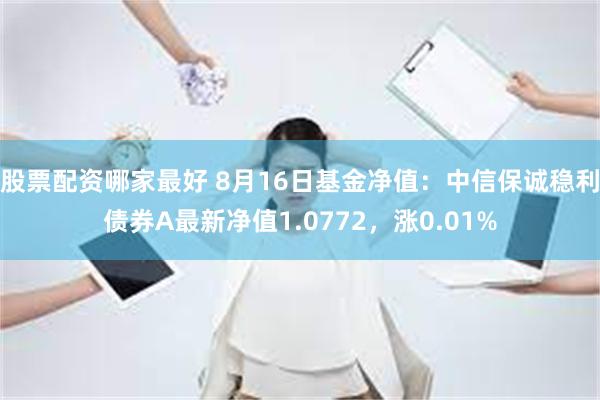 股票配资哪家最好 8月16日基金净值：中信保诚稳利债券A最新净值1.0772，涨0.01%